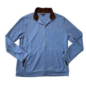 Banana Republic Full zip, Lightweight Sweater w/ Brown trim, size men's XL